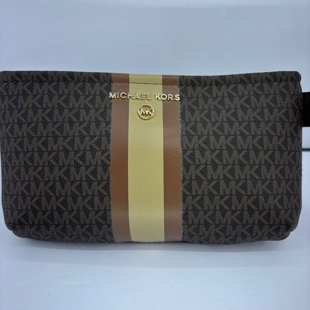 Michael Kors Chocolate Brown Logo Belt Bag Fanny Pack Brand New With Tags Womens